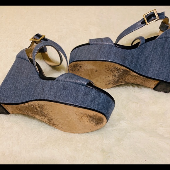 🌼JIMMY CHOO PORTIA METALLIC DENIM🌼 - Picture 3 of 5